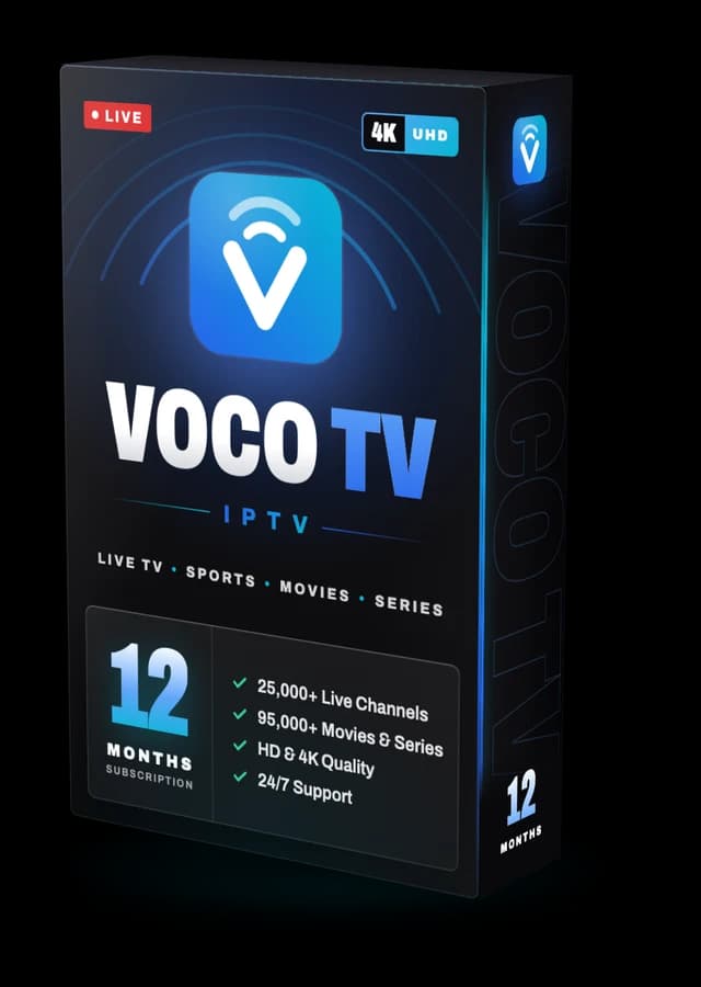 VOCO TV IPTV 12 months subscription, best value, with 25,000+ live channels in HD and 4K