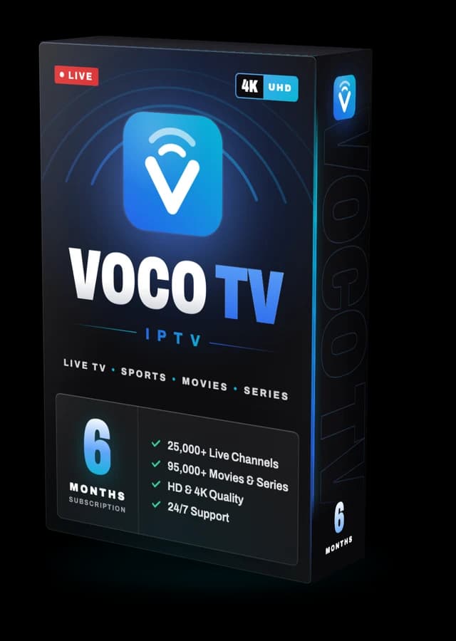 VOCO TV IPTV 6 months subscription with 25,000+ live channels and 95,000+ movies and series